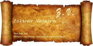 Zoltner Velmira névjegykártya